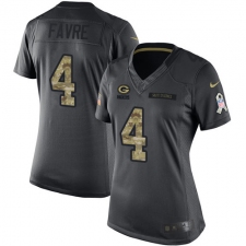 Women's Nike Green Bay Packers #4 Brett Favre Limited Black 2016 Salute to Service NFL Jersey