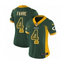 Women's Nike Green Bay Packers #4 Brett Favre Limited Green Rush Drift Fashion NFL Jersey
