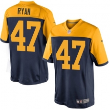 Youth Nike Green Bay Packers #47 Jake Ryan Elite Navy Blue Alternate NFL Jersey