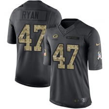 Youth Nike Green Bay Packers #47 Jake Ryan Limited Black 2016 Salute to Service NFL Jersey