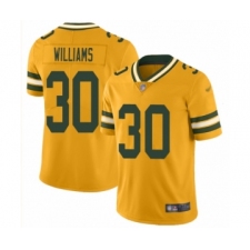 Men's Green Bay Packers #30 Jamaal Williams Limited Gold Inverted Legend Football Jersey