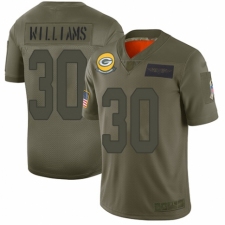 Women's Green Bay Packers #30 Jamaal Williams Limited Camo 2019 Salute to Service Football Jersey