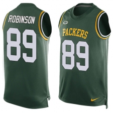 Men's Nike Green Bay Packers #89 Dave Robinson Limited Green Player Name & Number Tank Top NFL Jersey