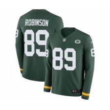 Men's Nike Green Bay Packers #89 Dave Robinson Limited Green Therma Long Sleeve NFL Jersey