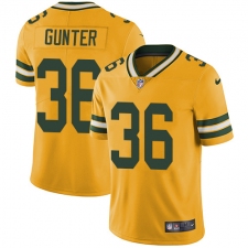 Men's Nike Green Bay Packers #36 LaDarius Gunter Limited Gold Rush Vapor Untouchable NFL Jersey