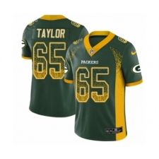 Men's Nike Green Bay Packers #65 Lane Taylor Limited Green Rush Drift Fashion NFL Jersey