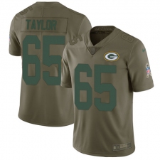 Youth Nike Green Bay Packers #65 Lane Taylor Limited Olive 2017 Salute to Service NFL Jersey