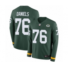 Men's Nike Green Bay Packers #76 Mike Daniels Limited Green Therma Long Sleeve NFL Jersey