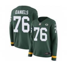 Women's Nike Green Bay Packers #76 Mike Daniels Limited Green Therma Long Sleeve NFL Jersey