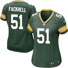 Women's Nike Green Bay Packers #51 Kyler Fackrell Game Green Team Color NFL Jersey
