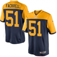 Youth Nike Green Bay Packers #51 Kyler Fackrell Elite Navy Blue Alternate NFL Jersey