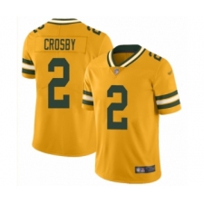 Men's Green Bay Packers #2 Mason Crosby Limited Gold Inverted Legend Football Jersey