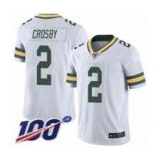 Men's Green Bay Packers #2 Mason Crosby White Vapor Untouchable Limited Player 100th Season Football Jersey