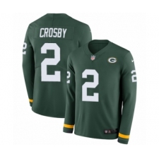 Youth Nike Green Bay Packers #2 Mason Crosby Limited Green Therma Long Sleeve NFL Jersey