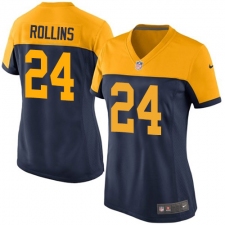 Women's Nike Green Bay Packers #24 Quinten Rollins Elite Navy Blue Alternate NFL Jersey