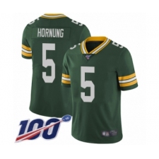 Men's Green Bay Packers #5 Paul Hornung Green Team Color Vapor Untouchable Limited Player 100th Season Football Jersey