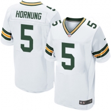 Men's Nike Green Bay Packers #5 Paul Hornung Elite White NFL Jersey