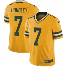 Youth Nike Green Bay Packers #7 Brett Hundley Limited Gold Rush Vapor Untouchable NFL Jersey