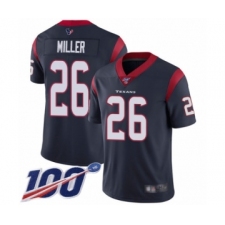 Men's Houston Texans #26 Lamar Miller Navy Blue Team Color Vapor Untouchable Limited Player 100th Season Football Jersey