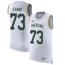 Men's Nike Green Bay Packers #73 Jahri Evans Limited White Rush Player Name & Number Tank Top NFL Jersey