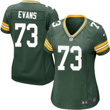 Women's Nike Green Bay Packers #73 Jahri Evans Game Green Team Color NFL Jersey