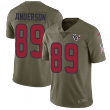 Youth Nike Houston Texans #89 Stephen Anderson Limited Olive 2017 Salute to Service NFL Jersey