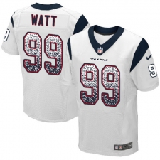 Men's Nike Houston Texans #99 J.J. Watt Elite White Road Drift Fashion NFL Jersey