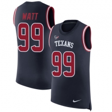 Men's Nike Houston Texans #99 J.J. Watt Limited Navy Blue Rush Player Name & Number Tank Top NFL Jersey