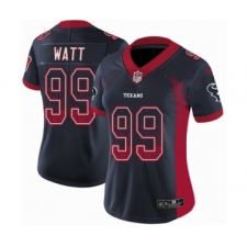 Women's Nike Houston Texans #99 J.J. Watt Limited Navy Blue Rush Drift Fashion NFL Jersey