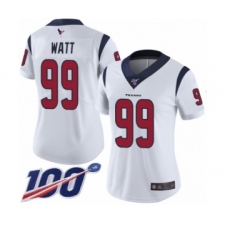Women's Nike Houston Texans #99 J.J. Watt White Vapor Untouchable Limited Player 100th Season NFL Jersey