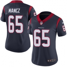Women's Nike Houston Texans #65 Greg Mancz Elite Navy Blue Team Color NFL Jersey