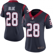 Women's Nike Houston Texans #28 Alfred Blue Elite Navy Blue Team Color NFL Jersey