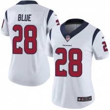 Women's Nike Houston Texans #28 Alfred Blue Elite White NFL Jersey