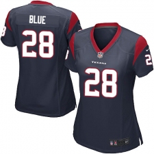 Women's Nike Houston Texans #28 Alfred Blue Game Navy Blue Team Color NFL Jersey