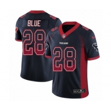 Youth Nike Houston Texans #28 Alfred Blue Limited Navy Blue Rush Drift Fashion NFL Jersey