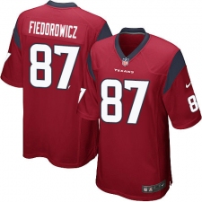 Men's Nike Houston Texans #87 C.J. Fiedorowicz Game Red Alternate NFL Jersey