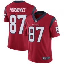 Men's Nike Houston Texans #87 C.J. Fiedorowicz Limited Red Alternate Vapor Untouchable NFL Jersey