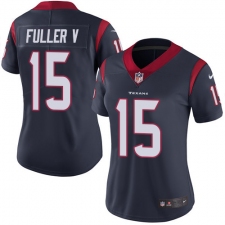 Women's Nike Houston Texans #15 Will Fuller V Elite Navy Blue Team Color NFL Jersey