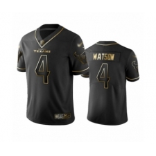 Men's Houston Texans #4 Deshaun Watson Limited Black Golden Edition Football Jersey