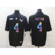 Men's Houston Texans #4 Deshaun Watson Rainbow Version Nike Limited Jersey