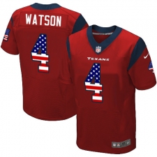 Men's Nike Houston Texans #4 Deshaun Watson Elite Red Alternate USA Flag Fashion NFL Jersey