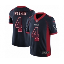 Men's Nike Houston Texans #4 Deshaun Watson Limited Navy Blue Rush Drift Fashion NFL Jersey