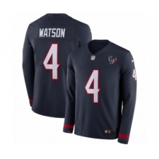 Youth Nike Houston Texans #4 Deshaun Watson Limited Navy Blue Therma Long Sleeve NFL Jersey