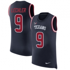 Men's Nike Houston Texans #9 Shane Lechler Limited Navy Blue Rush Player Name & Number Tank Top NFL Jersey