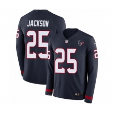 Men's Nike Houston Texans #25 Kareem Jackson Limited Navy Blue Therma Long Sleeve NFL Jersey