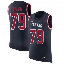 Men's Nike Houston Texans #79 Jeff Allen Limited Navy Blue Rush Player Name & Number Tank Top NFL Jersey