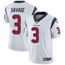 Men's Nike Houston Texans #3 Tom Savage Limited White Vapor Untouchable NFL Jersey