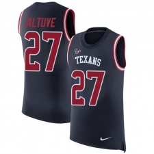 Men's Nike Houston Texans #27 Jose Altuve Limited Navy Blue Rush Player Name & Number Tank Top NFL Jersey