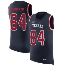 Men's Nike Houston Texans #84 Ryan Griffin Limited Navy Blue Rush Player Name & Number Tank Top NFL Jersey