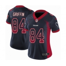 Women's Nike Houston Texans #84 Ryan Griffin Limited Navy Blue Rush Drift Fashion NFL Jersey